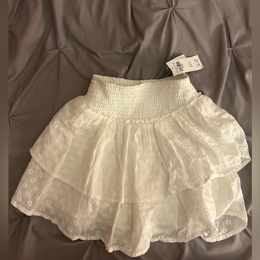 Ultra high rise white skirt
